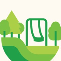 Friends of GR Parks Logo, trees and a swing